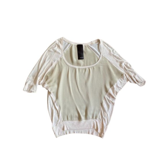Mendocino - Heather Brand. Silk Trim Loose Fit Scoop Neck 3/4 Sleeve Blouse - Picture 5 of 9